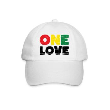 One Love Reggae Musik - Baseballkappe - Weiß/Weiß - Vorne