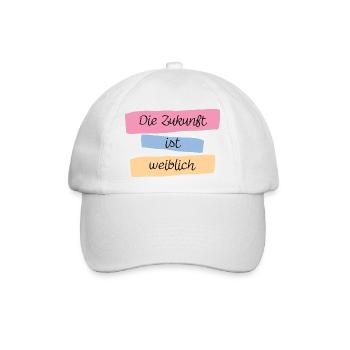 Die Zukunft ist weiblich! - Baseballkappe - Weiß/Weiß - Vorne
