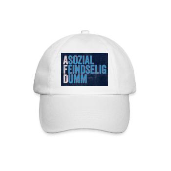 asozial feindselig dumm! - Baseballkappe - Weiß/Weiß - Vorne