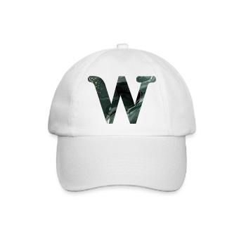 Buchstabe w Grün marmoriert - Baseballkappe - Weiß/Weiß - Vorne