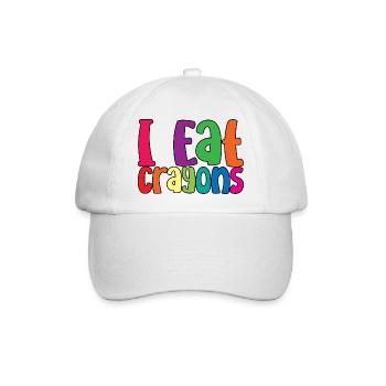 I Eat Crayons 3 - Baseballkappe - Weiß/Weiß - Vorne