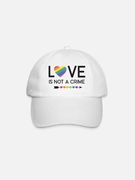 LGBT Pride Month - Liebe ist kein Verbrechen - Baseballkappe - Weiß/Weiß