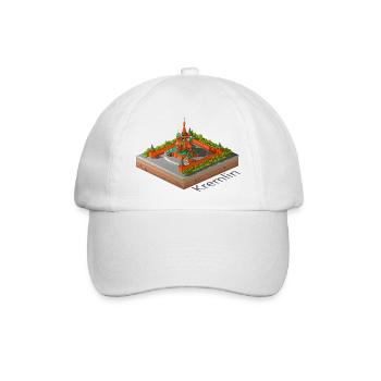 Geometrisches Low-Poly Der Kreml - Baseballkappe - Weiß/Weiß - Vorne