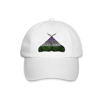 Genderqueer pride Motte Motiv A - Baseballkappe - Weiß/Weiß - Vorne