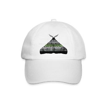Agender pride Motte Motiv A - Baseballkappe - Weiß/Weiß - Vorne