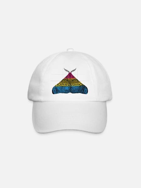 Pansexuell pride Motte Motiv A - Baseballkappe - Weiß/Weiß