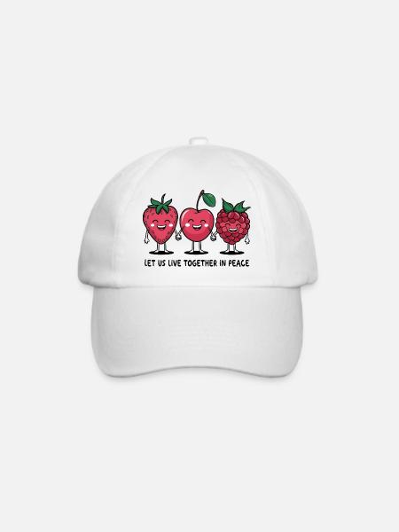 Beeren des Friedens - Baseballkappe - Weiß/Weiß