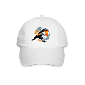 Rotkehlchen - Baseballkappe - Weiß/Weiß - Vorne