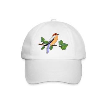 Bunter Vogel - Baseballkappe - Weiß/Weiß - Vorne