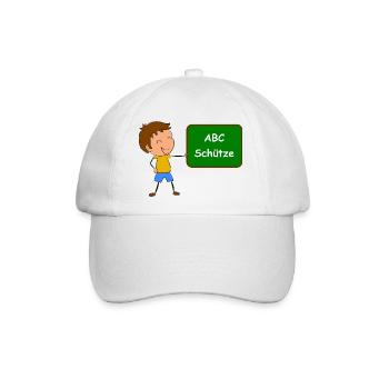 Einschulung ABC Schütze - Baseballkappe - Weiß/Weiß - Vorne