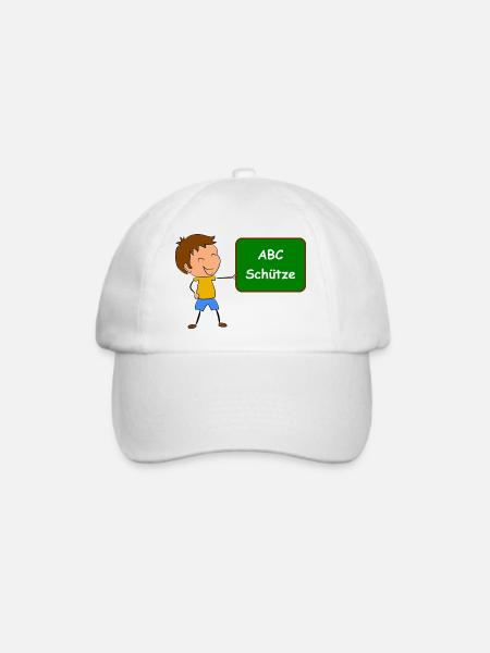 Einschulung ABC Schütze - Baseballkappe - Weiß/Weiß