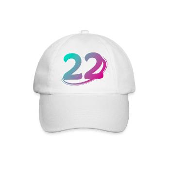 Nummer 22 mehrfarbig - Baseballkappe - Weiß/Weiß - Vorne