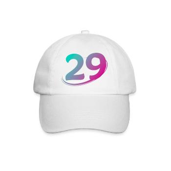 Nummer 29 mehrfarbig - Baseballkappe - Weiß/Weiß - Vorne