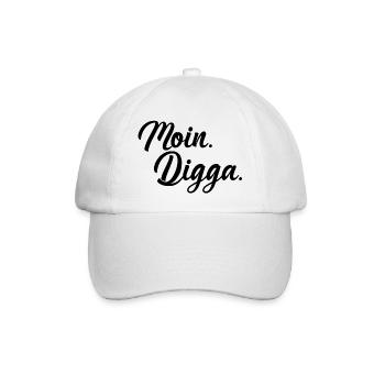 Moin Digga - Baseballkappe - Weiß/Weiß - Vorne