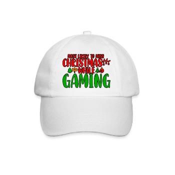 Most Likely To Miss Christmas While Gaming - Baseballkappe - Weiß/Weiß - Vorne
