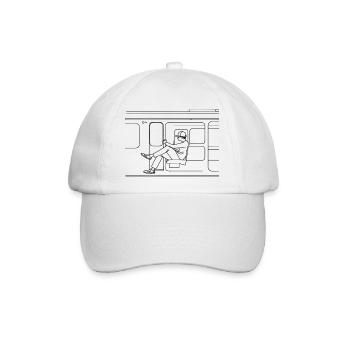 Zugliebhaber Line Art - Baseballkappe - Weiß/Weiß - Vorne