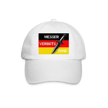 Messerverbotszone Deutschland - Baseballkappe - Weiß/Weiß - Vorne
