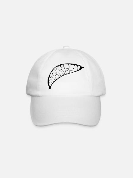Bananen-Wassermelonen-Graff (Schablone) - Baseballkappe - Weiß/Weiß