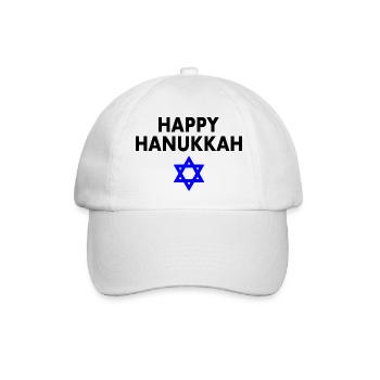 happy hanukkah - Baseballkappe - Weiß/Weiß - Vorne