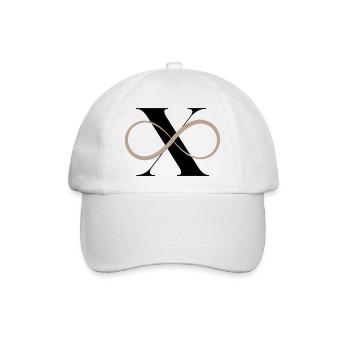 Unendlicher Buchstabe x - Baseballkappe - Weiß/Weiß - Vorne