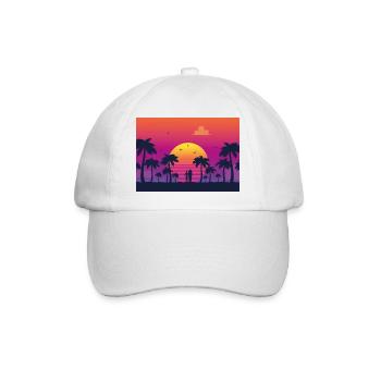 sunset surf - Baseballkappe - Weiß/Weiß - Vorne