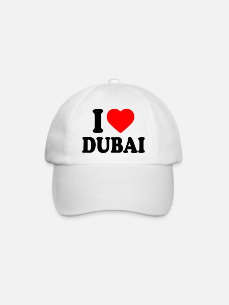 I love Dubai - Baseballkappe - Weiß/Weiß