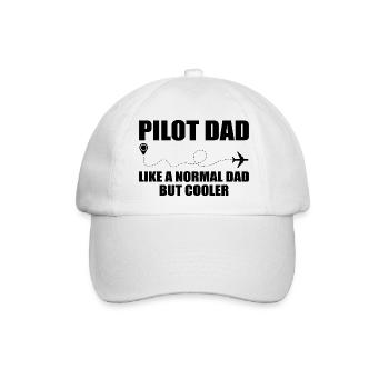 Pilot Dad, wie ein normaler Papa, aber cooler - Baseballkappe - Weiß/Weiß - Vorne
