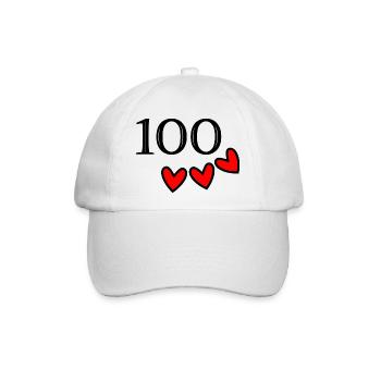 100. 100 JAHRE. 100-JÄHRIGES JUBILÄUM. GEBURTSTAG 100 - Baseballkappe - Weiß/Weiß - Vorne