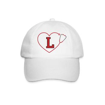 Buchstabe l Stethoskop - Baseballkappe - Weiß/Weiß - Vorne