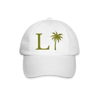 Buchstabe l Grüne Palme - Baseballkappe - Weiß/Weiß - Vorne