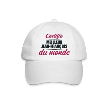 Zertifiziert als beste Jeans françois der Welt - Baseballkappe - Weiß/Weiß - Vorne