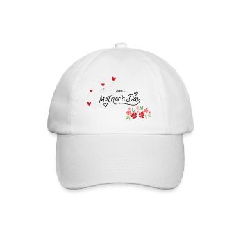 Happy Mothersday - Muttertagsgruß - Baseballkappe - Weiß/Weiß - Vorne