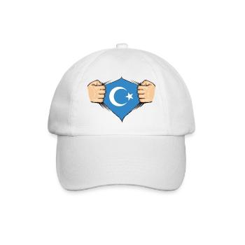 Uiguren Flagge Design - Baseballkappe - Weiß/Weiß - Vorne