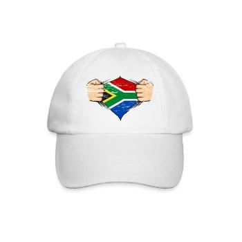 Südafrika Flagge Design used - Baseballkappe - Weiß/Weiß - Vorne