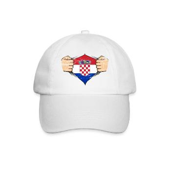 Kroatien Flagge Design used - Baseballkappe - Weiß/Weiß - Vorne