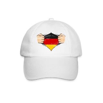Deutschland Flagge Design used - Baseballkappe - Weiß/Weiß - Vorne