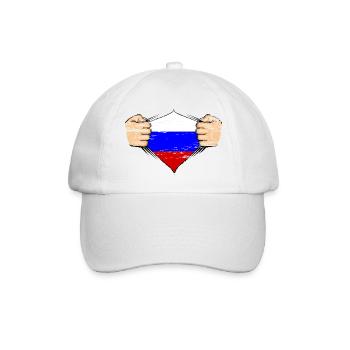 Russland Flagge Design used - Baseballkappe - Weiß/Weiß - Vorne