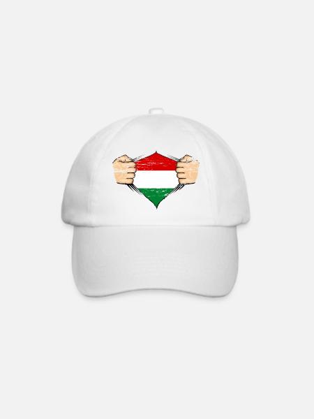 Ungarn Flagge Design used - Baseballkappe - Weiß/Weiß