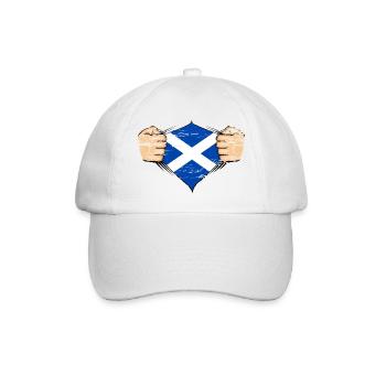 Schottland Flagge Design used - Baseballkappe - Weiß/Weiß - Vorne