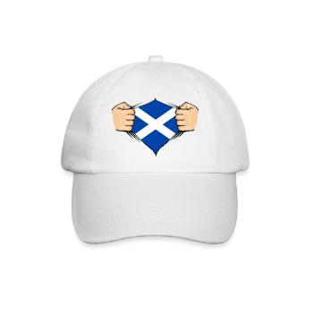 Schottland Flagge Design - Baseballkappe - Weiß/Weiß - Vorne