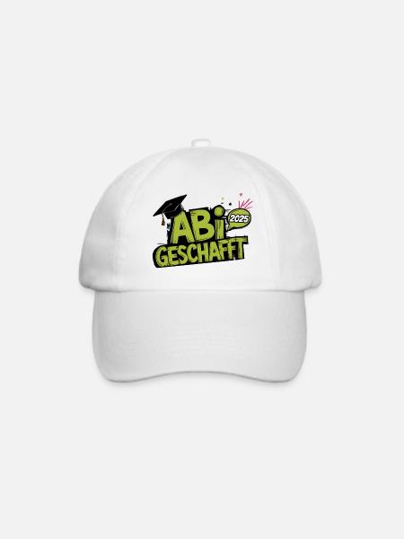 Abi geschafft - Baseballkappe - Weiß/Weiß