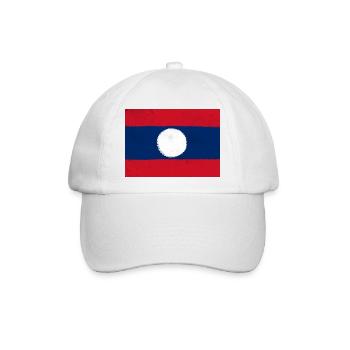 Flagge von Laos - Baseballkappe - Weiß/Weiß - Vorne