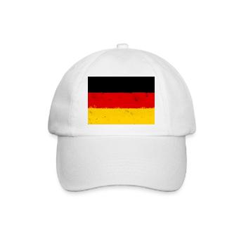 Flagge von Deutschland - Baseballkappe - Weiß/Weiß - Vorne