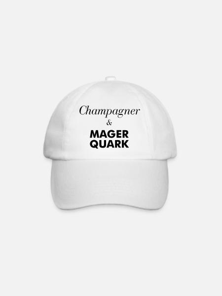 Magerquark Lustig Sekt - Baseballkappe - Weiß/Weiß