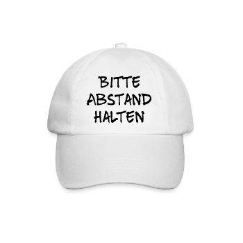 Bitte Abstand halten - Baseballkappe - Weiß/Weiß - Vorne