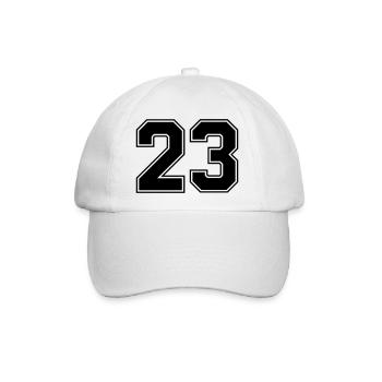 23 Zahl - Baseballkappe - Weiß/Weiß - Vorne