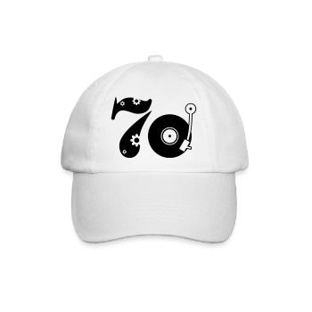 70er Siebzig Seventees - Baseballkappe - Weiß/Weiß - Vorne