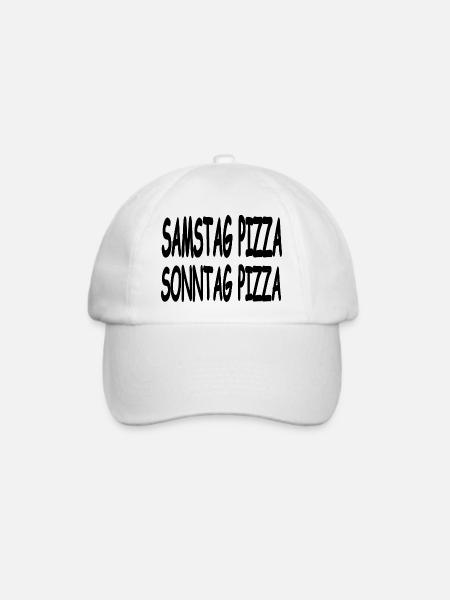 Pizza - Baseballkappe - Weiß/Weiß