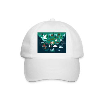 Südnorwegen Souvenir  - Baseballkappe - Weiß/Weiß - Vorne