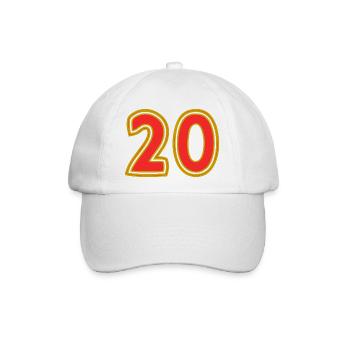 20. 20. JAHRESTAG. 20-JÄHRIGES JUBILÄUM. 20 JAHRE. - Baseballkappe - Weiß/Weiß - Vorne